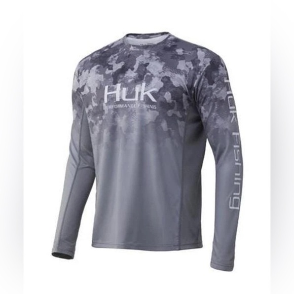 Huk Men's Icon X KC Refraction Camo Storm Long-Sleeve Shirt - Size M - Picture 1 of 10
